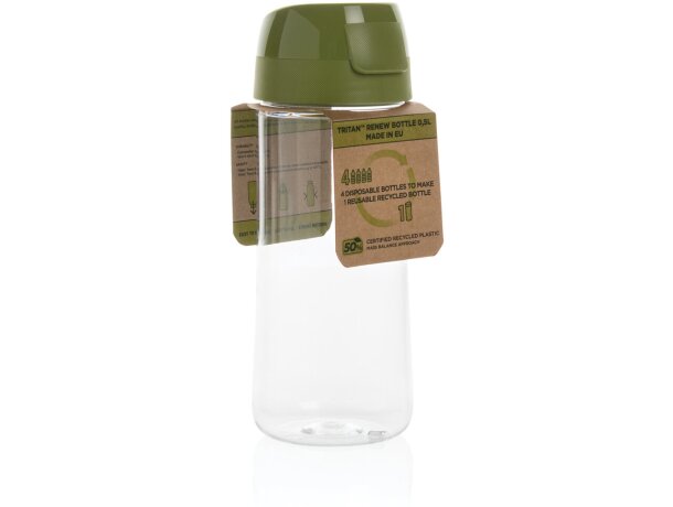 Botella Tritan™ Renew 0,5L fabricada en EU personalizada verde/transparente