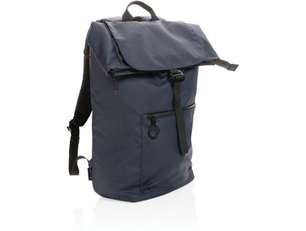 Mochila para ordenador 15,6 poliéster reciclado acolchada Azul marino detalle 26