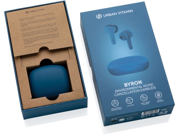 Auriculares Byron Urban Vitamin ENC inalámbricos con baja latencia y ENC Azul detalle 54