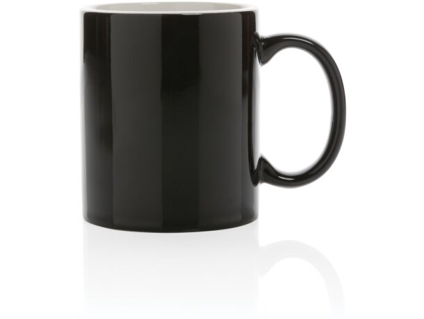 Tazas de cerámica clásica para café matutino 350ml aptas lavavajillas Negro detalle 1