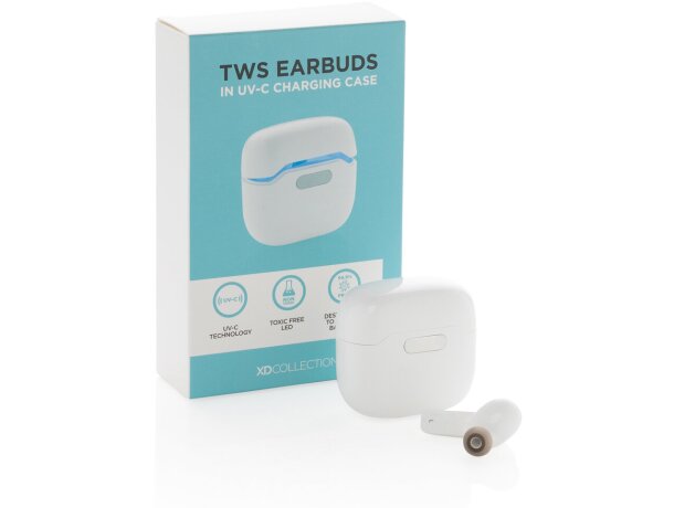 Auriculares TWS con estuche que elimina 99.9% de bacterias con luz UV-C Blanco detalle 10