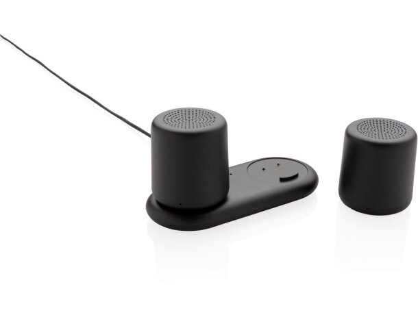 Altavoces 3W emparejables para sonido estéreo con carga por inducción Negro detalle 3