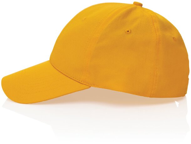 Gorras de béisbol eco aware 100% recicladas con ahorro real de agua Amarillo detalle 46