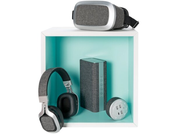 Auriculares inalámbricos personalizados Vogue modernos y cómodos Gris detalle 6