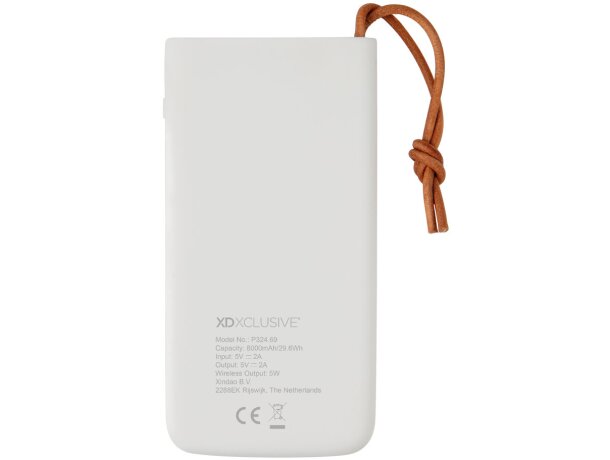 Powerbank aria 8000 mAh con carga inalámbrica y diseño nórdico Blanco detalle 2