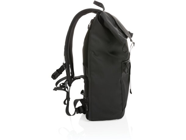 Mochila para ordenador 15,6 poliéster reciclado acolchada Negro detalle 2