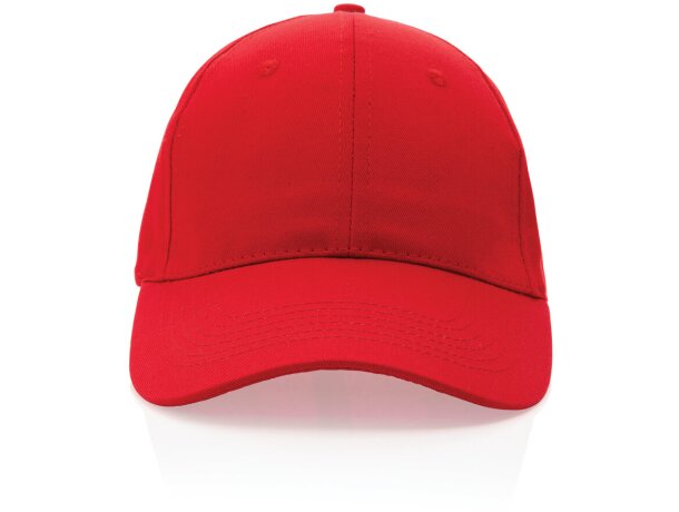 Gorras de béisbol eco aware 100% recicladas con ahorro real de agua Rojo detalle 23