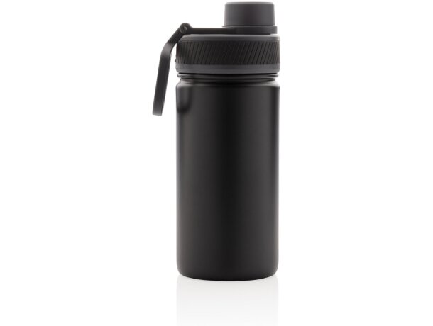 Botella de acero inoxidable al vacío con tapa deportiva 550m personalizada negro