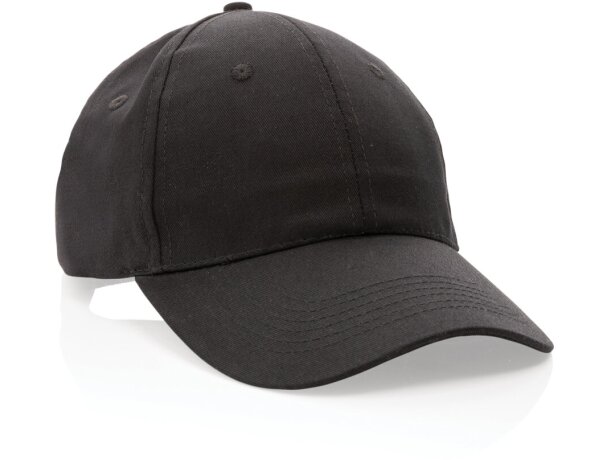 Gorras de béisbol eco aware 100% recicladas con ahorro real de agua Negro detalle 6