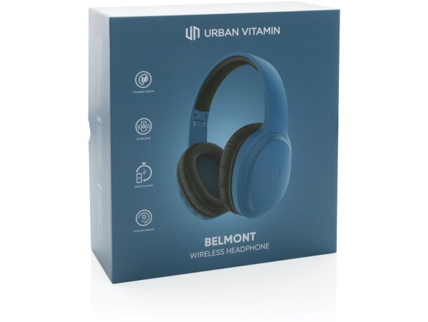 Auriculares personalizados Belmont inalámbricos Urban Vitamin bajos intensos Azul detalle 42