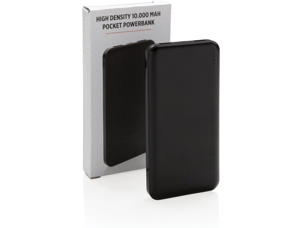 Powerbank 10.000 mAh alta densidad recarga tu móvil hasta 5 veces Negro detalle 10