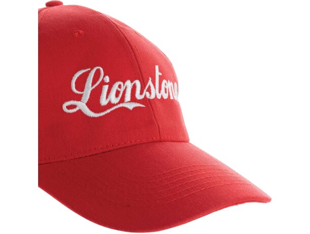 Gorras de béisbol eco aware 100% recicladas con ahorro real de agua Rojo detalle 30