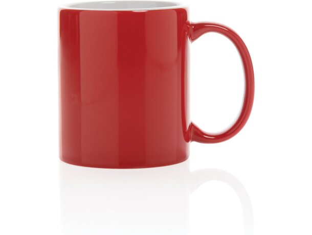 Tazas de cerámica clásica para café matutino 350ml aptas lavavajillas Rojo detalle 25