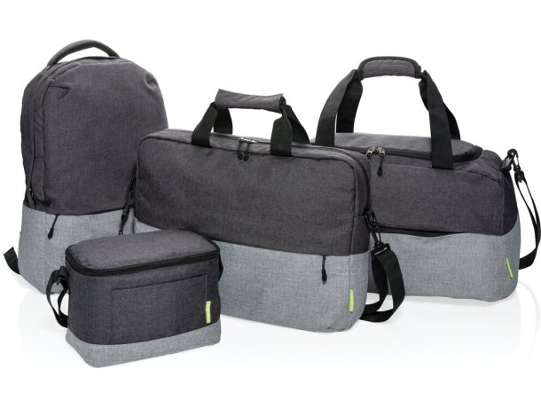 Neveras duo color rpet con capacidad para 6 latas y bolsillo delantero Gris/gris detalle 7