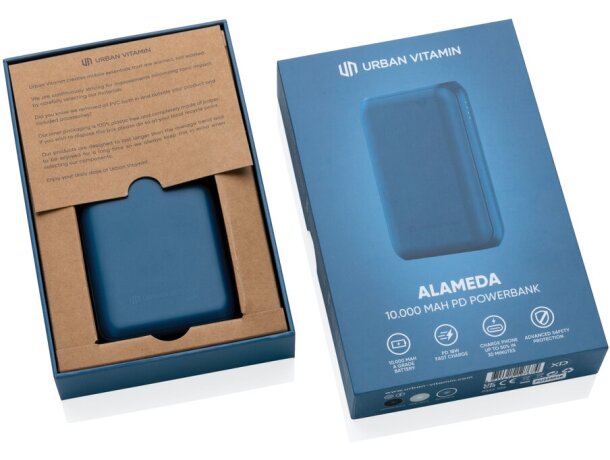 Powerbank personalizado carga rápida hasta 3 dispositivos simultáneamente Azul detalle 30