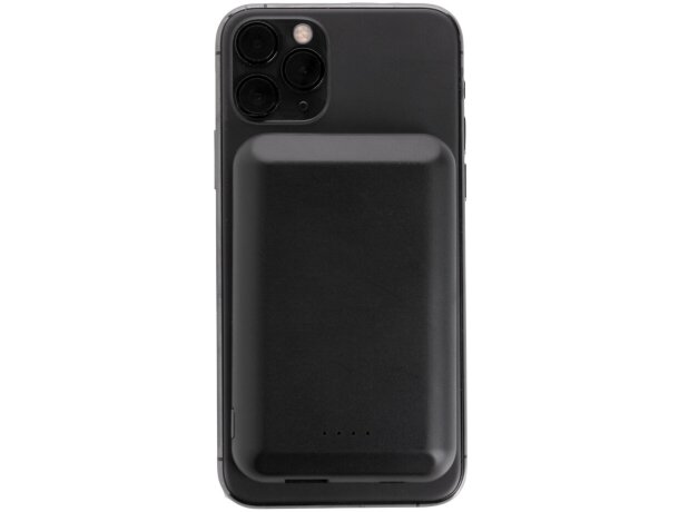 Powerbank publicitario inalámbrico magnético para iphone 12 y android Negro detalle 2