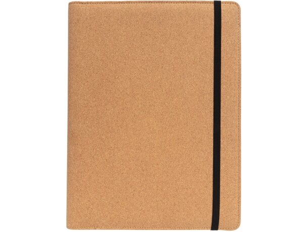 Libretas con banda elastica y carpeta de corcho con bolígrafo de trigo Marron detalle 1