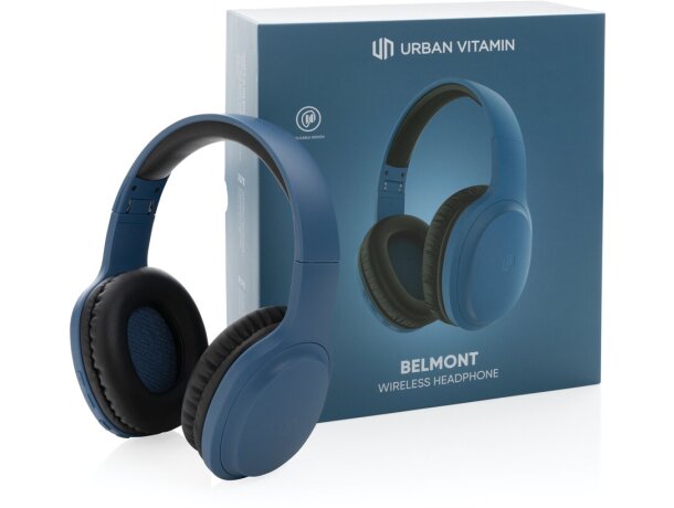 Auriculares personalizados Belmont inalámbricos Urban Vitamin bajos intensos Azul detalle 41