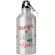 Botella de aluminio 500 ml brillante con mosquetón personalizada grabado