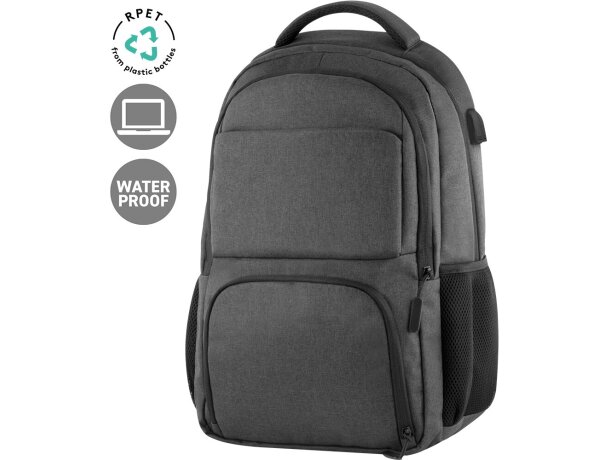 Mochilas publicitarias up-to-date rpet con salida usb y banda para trolleys detalle 1