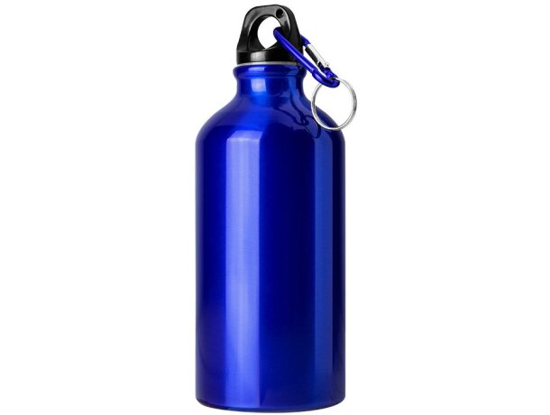 Botella de aluminio 500 ml brillante con mosquetón personalizada grabada