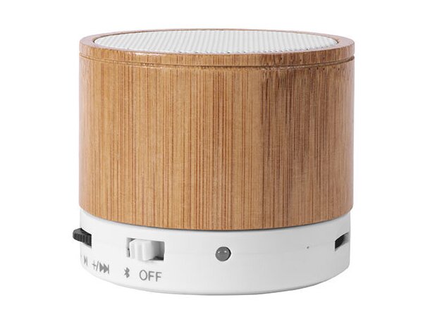 Altavoz bluetooth con carcasa de bambú promocional plástico detalle 2