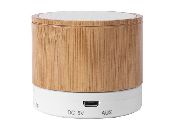 Altavoz bluetooth con carcasa de bambú promocional plástico detalle 4