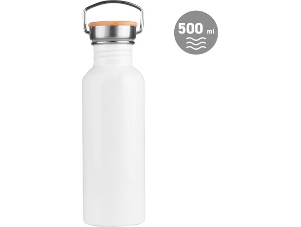 Botellas térmicas de acero inoxidable 500ml con tapón de bambú detalle 1