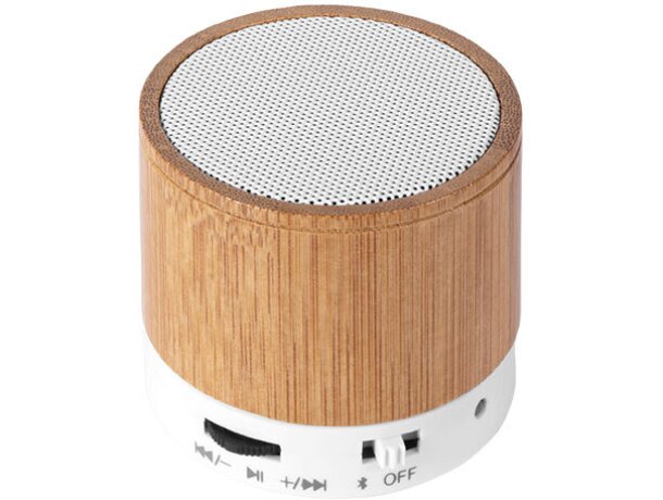 Altavoz bluetooth con carcasa de bambú promocional plástico detalle 7