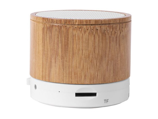 Altavoz bluetooth con carcasa de bambú promocional plástico detalle 3