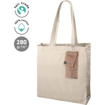 Bolsas con algodón fairtrade 100% algodón 280gr asas largas y resistentes