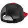 Gorra plana con paneles de malla y visera ajustable retro Rojo clasico/negro detalle 2