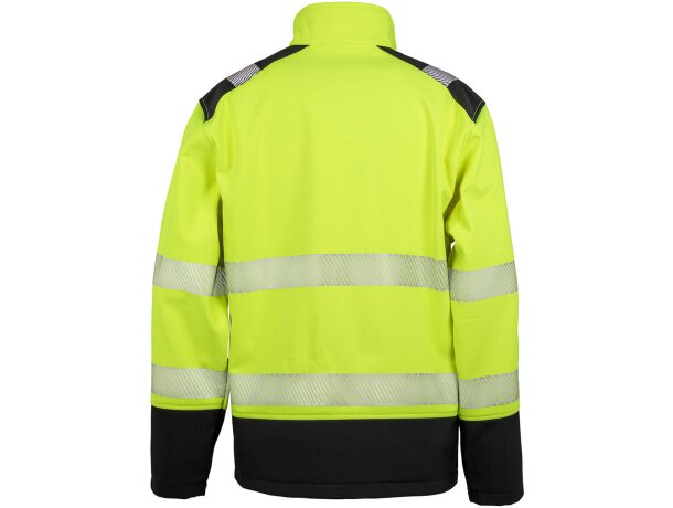 Chaquetas alta visibilidad impermeables poliéster 310 g/m2 Amarillo fluorescente/negro detalle 2