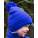 Gorros de lana con pompón niño tejido doble grosor 340 g/m² Azul royal detalle 2