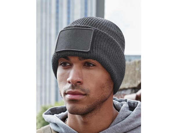 Gorros de lana tThinsulate™ doble capa tacto suave parche intercambiable Brezo/oxford azul detalle 3