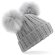 Gorro de lana promocional para regalo 100% poliacrílico con pompones desmontables Gris claro marl