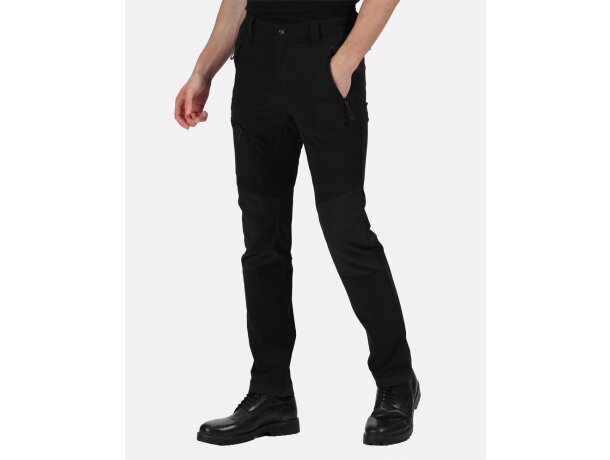 Pantalón softshell poliéster reciclado 245 g/m2 X-pro Prolite Negro detalle 2