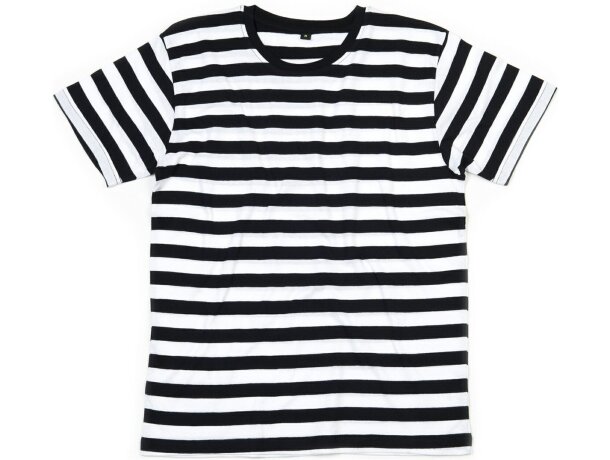Camiseta de rayas para hombre, color blanco y negro