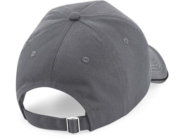 Gorras de béisbol premium 220g algodón sarga confort y estilo Gris grafito/negro detalle 2