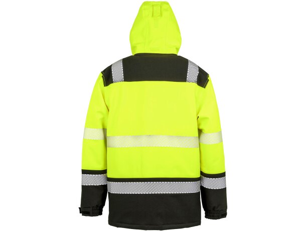 Chaquetas alta visibilidad impermeables con poliéster 200 g/m2 Amarillo fluorescente/negro detalle 2