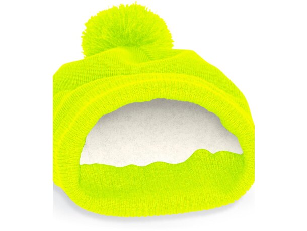 Gorros de lana Snowstar térmicos con forro micropolar y pompón Amarillo fluorescente detalle 9