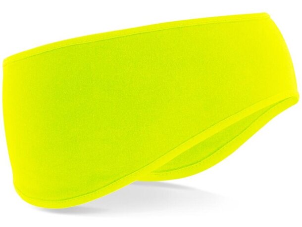 Gorro de lana promocional con logotipo tejido softshell transpirable Amarillo fluorescente detalle 5