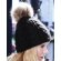 Gorros de lana unisex con pompón extraíble y fácil lavado Negro detalle 1