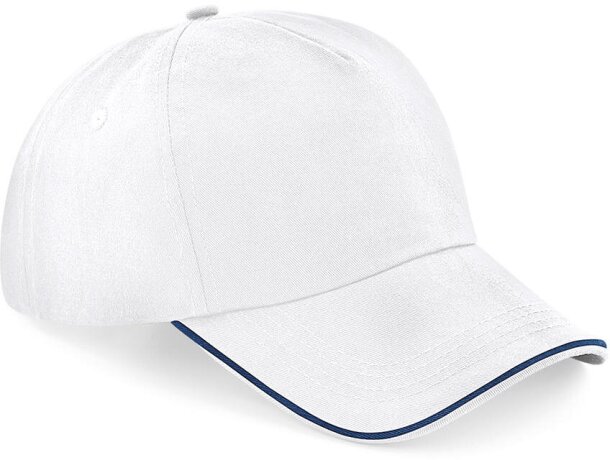 Gorras de béisbol premium 220g algodón sarga confort y estilo Marino francés/rojo clasico/blanco detalle 3