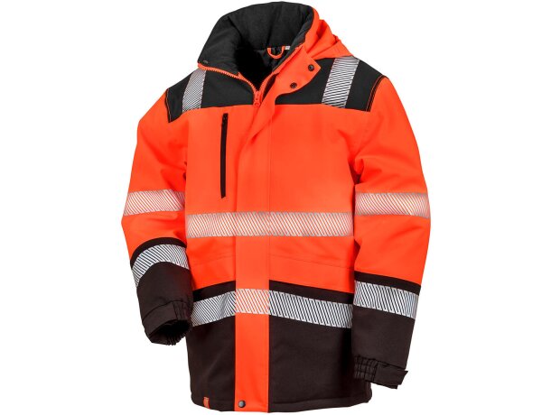 Chaquetas alta visibilidad impermeables con poliéster 200 g/m2 Amarillo fluorescente/negro detalle 4