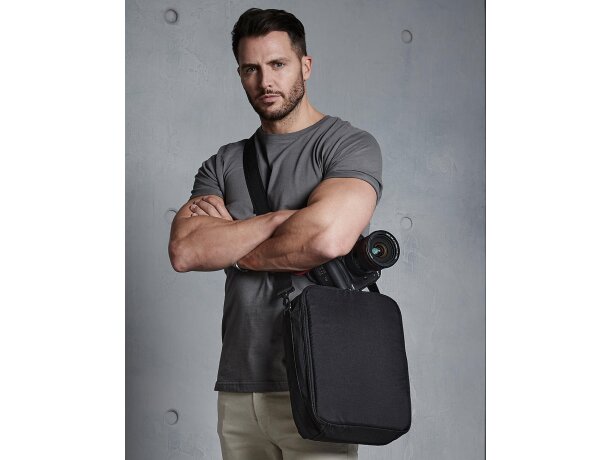 Bolsas de viaje acolchadas con compartimento protector y correa ajustable Negro detalle 7