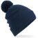 Gorros de lana Snowstar térmicos con forro micropolar y pompón Marino francés