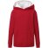 Sudaderas con capucha contrastada para niños con algodón 300 g/m2 y bolsillo MP3 Rojo/blanco