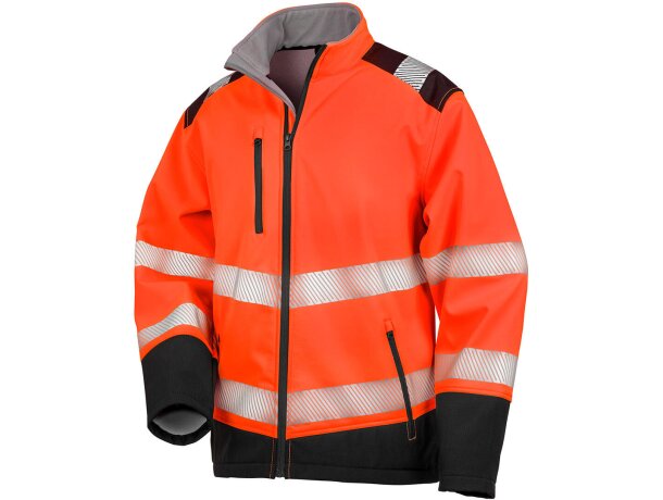 Chaquetas alta visibilidad impermeables poliéster 310 g/m2 Amarillo fluorescente/negro detalle 3