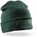 Gorros de lana gruesos con parche frontal de sarga algodón 340 g/m² Verde botella